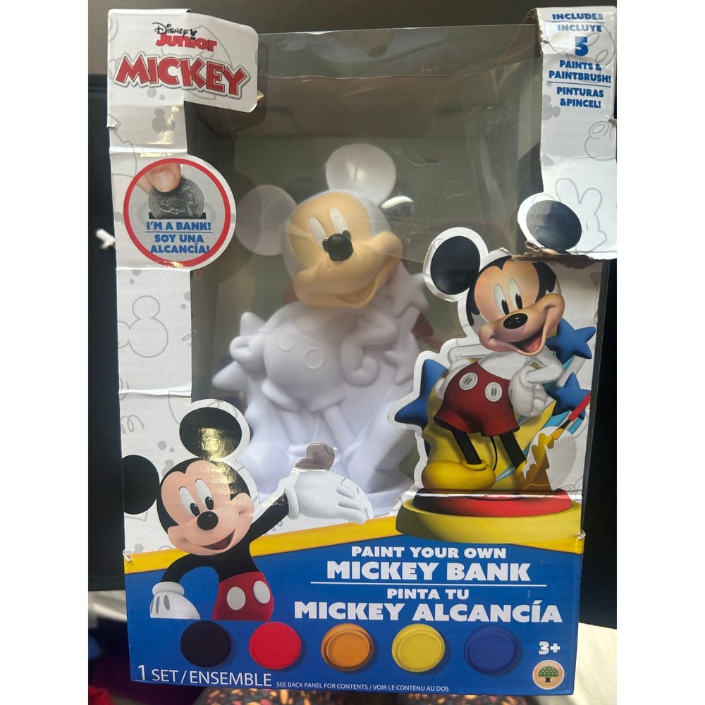 Disney Junior Mickey Mouse Paint Your Own Bank Art Craft Kit New Sealed #439